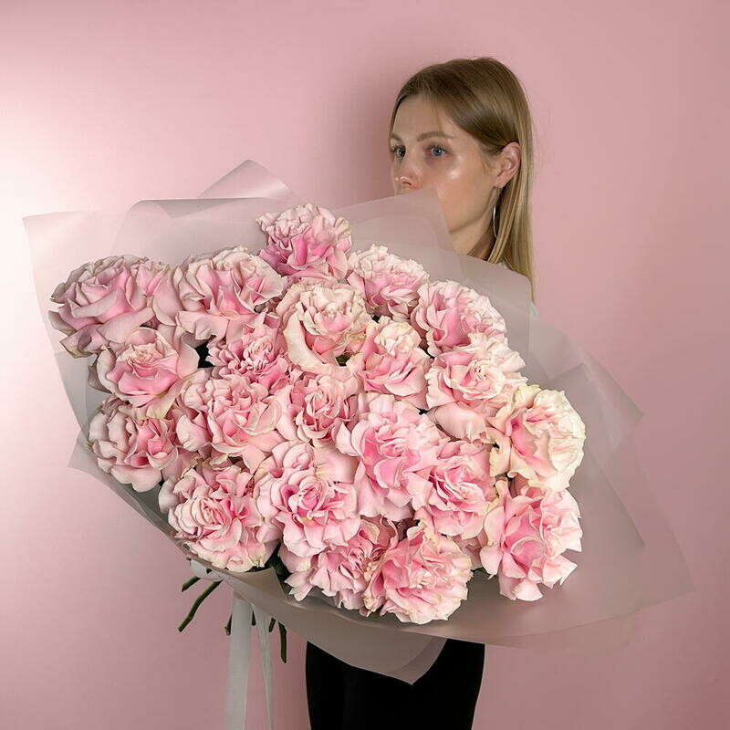 Bol_shoj buket nezhnih frantcuzskih roz, premium