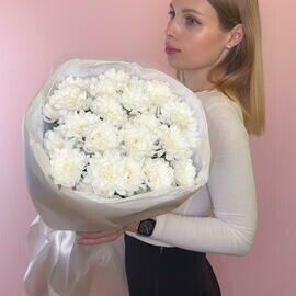 Buket belosnezhnih hrizantem