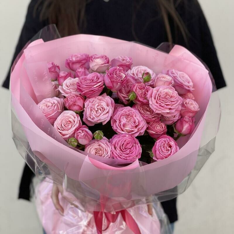 Buket «Vostorg dlya lyubimoj» s kustovimi pionovidnimi rozami, buket «vostorg dlya lyubimoj» s kustovimi pionovidnimi rozami