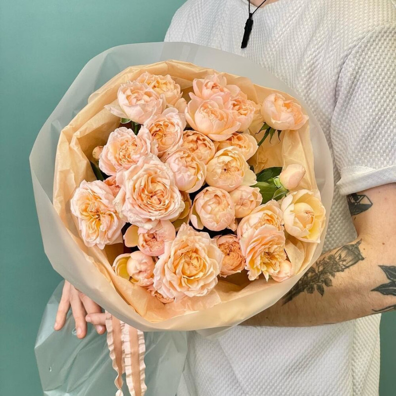 Моно из пионовидной кустовой розы Джульетта 11шт, стандартный