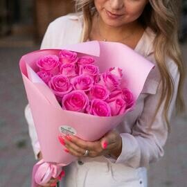 Букет из 15 розовых роз
