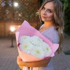 Buket iz 5 belih hrizantem