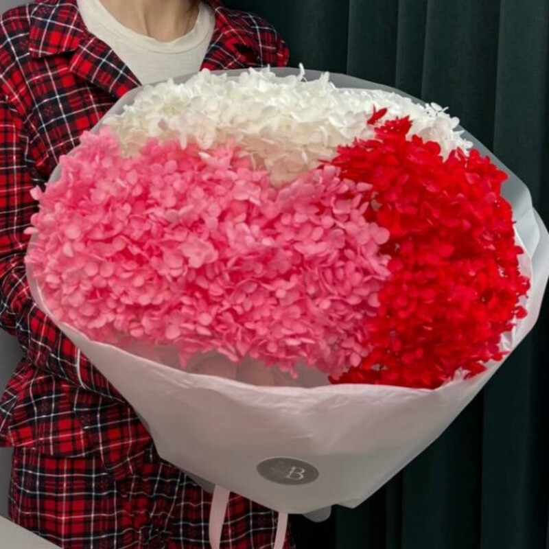 Букет из стойких стабилизированных гортензий, стандартный