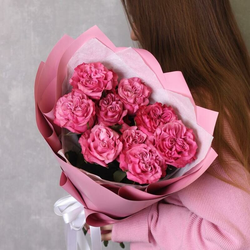 Букет из пионовидных роз Кантри Блюз, стандартный