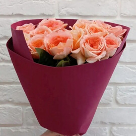 Buket rozovih roz 15 shtuk