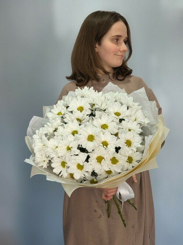 Buket iz vesennej hrizantemi romashki 209, standart