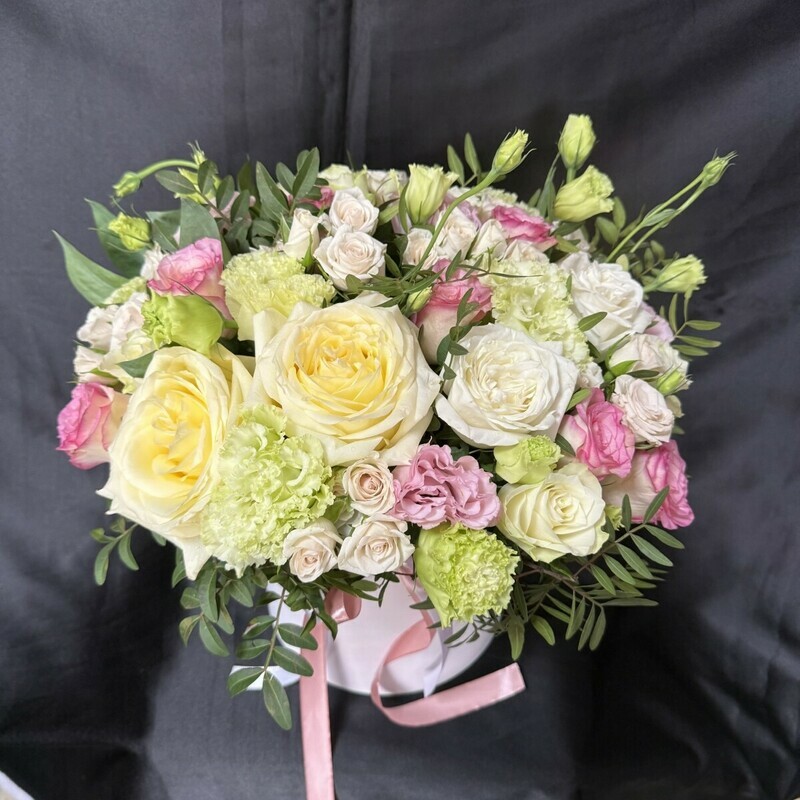 Коробка с пионовидной розой, стандартный