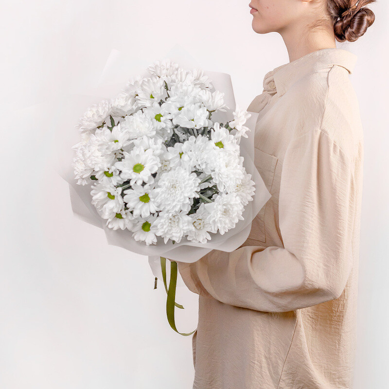 Букет «Белоснежная нежность» - S ( 30 см ), стандартный