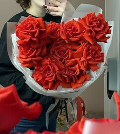 Монобукет французские розы сорта Нина