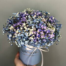 Композиция с гипсофилы в коробке