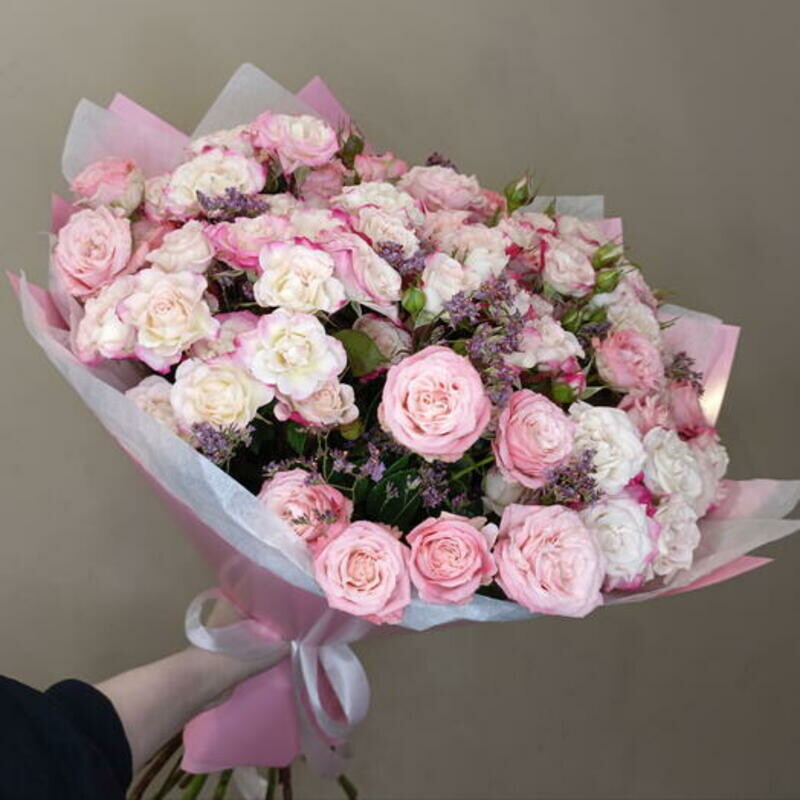 Букет нежный розовый, делюкс