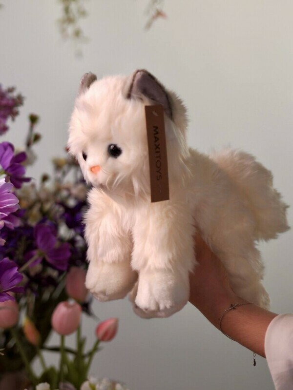 Мягкая игрушка котик Турецкая ангора, стандартный