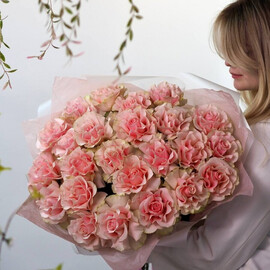 Букет из 25 розовых французских роз