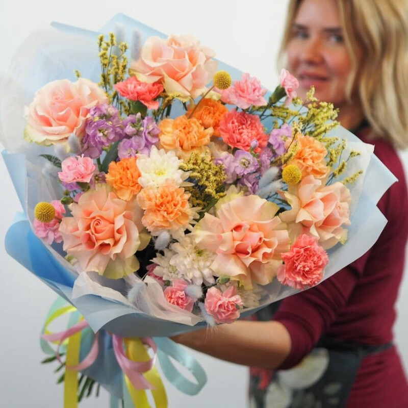 Букет «Персиковый рассвет», стандартный