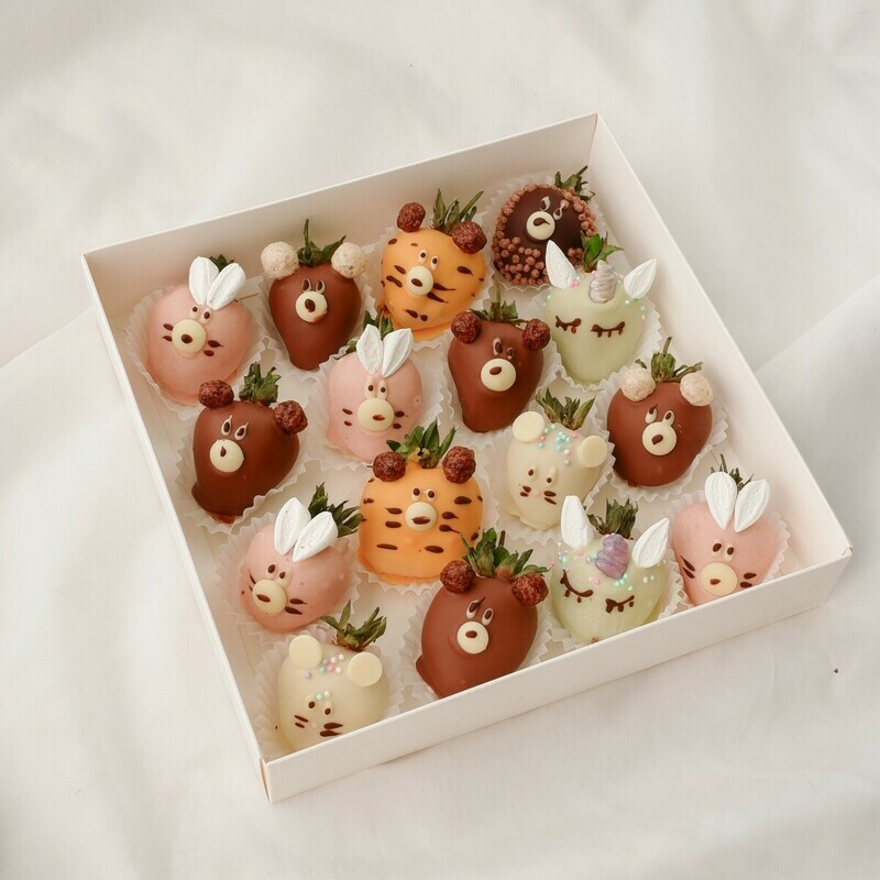 Nabor «Zveryata» s klubnikoj v shokolade, 12-16 yagod, standart