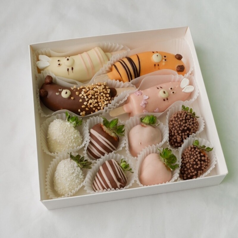 Nabor «Zveryata» 4 banana 6-8 klubnik v shokolade, standart