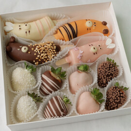 Nabor «Zveryata» 4 banana 6-8 klubnik v shokolade