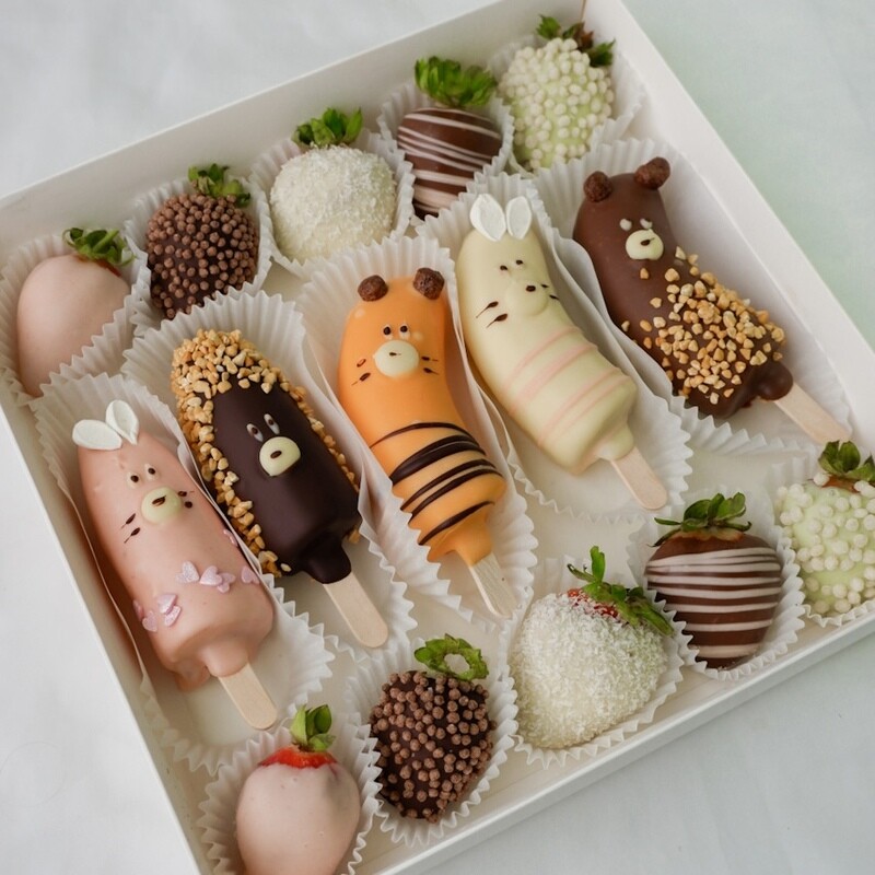 Nabor «Zveryata» 5 bananov 8-10 klubnik v shokolade, standart