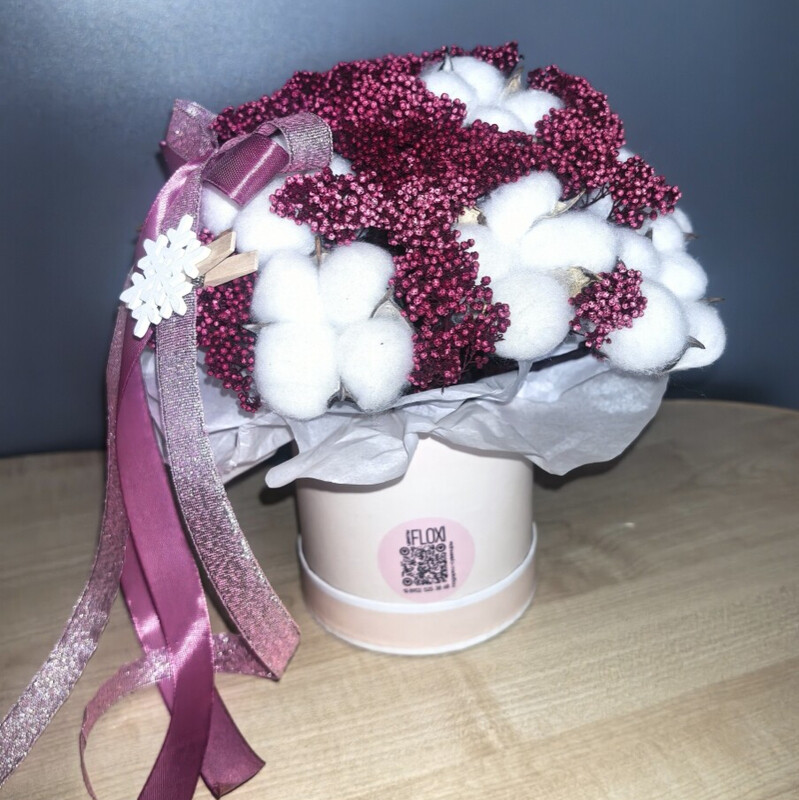 Букет из Озамантуса с хлопком, стандартный