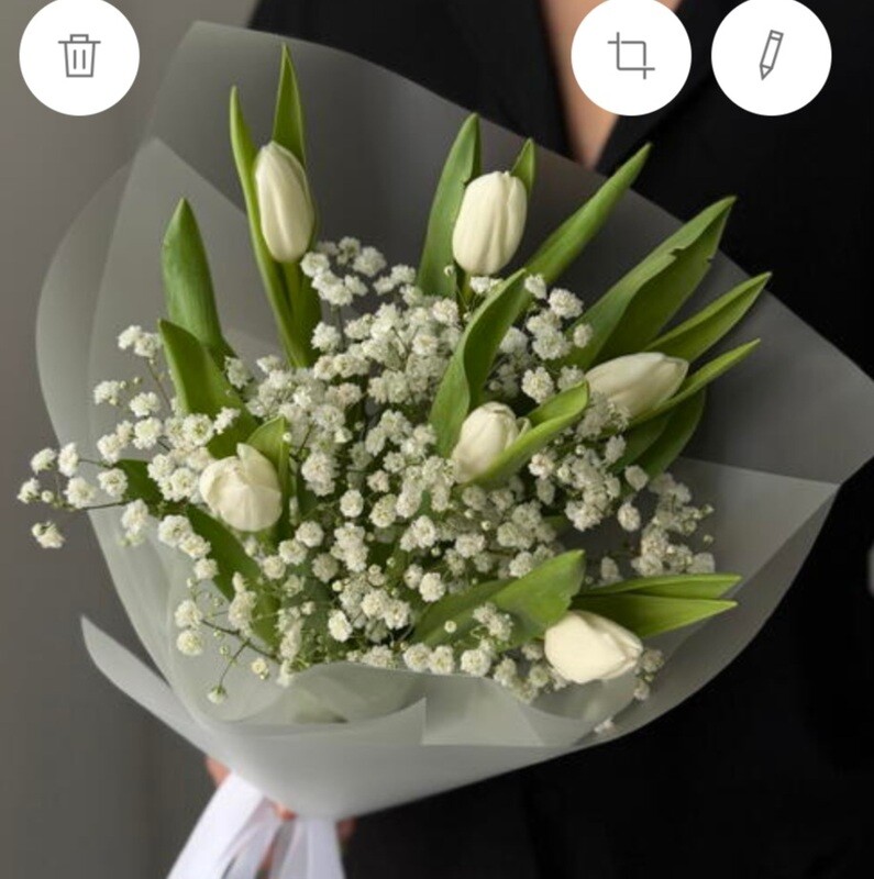 Buket iz tyul_panov i gipsofil, standart