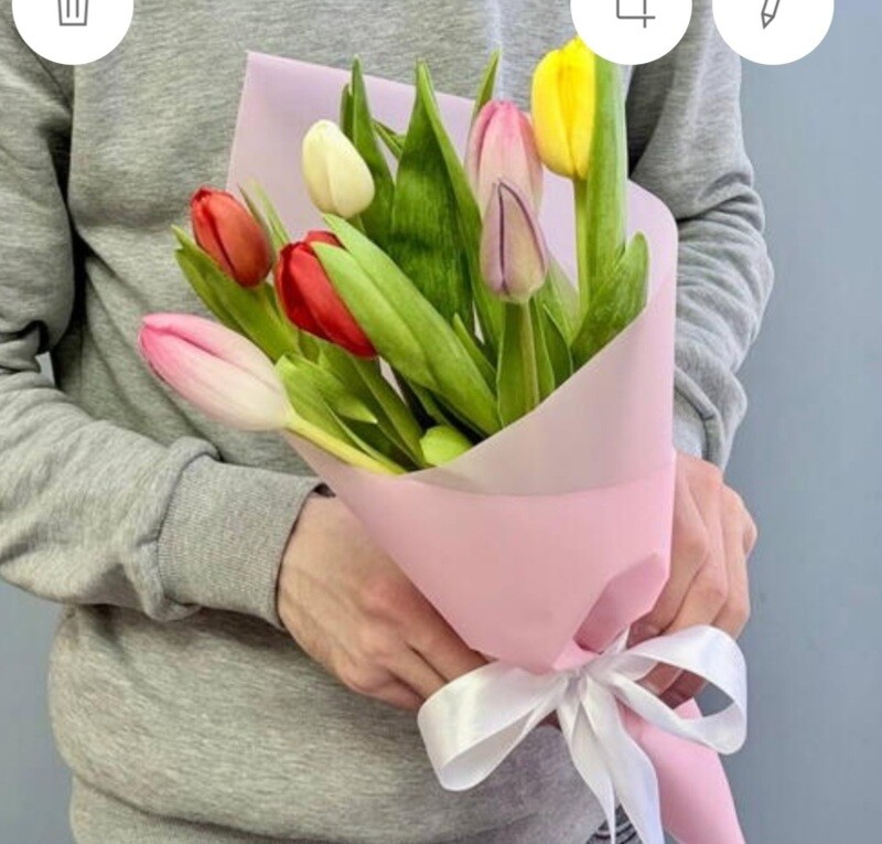 Buket  iz 7 tyul_panov  raznotcvetnih, standart