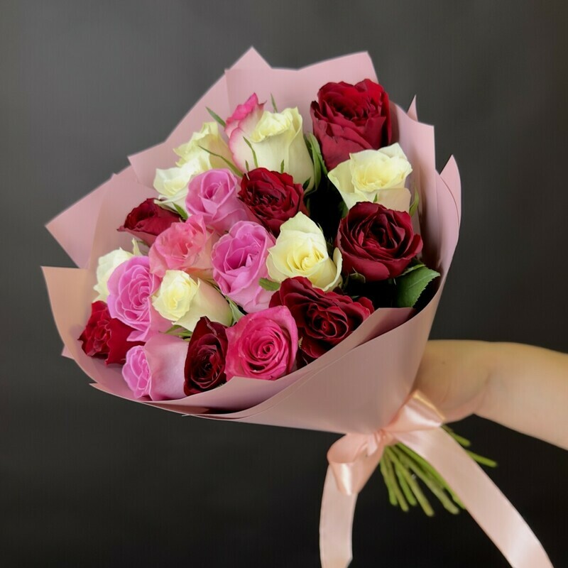 roses mix 21 pieces, standart