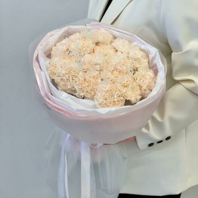 Стильный букет из диантусов, стандартный