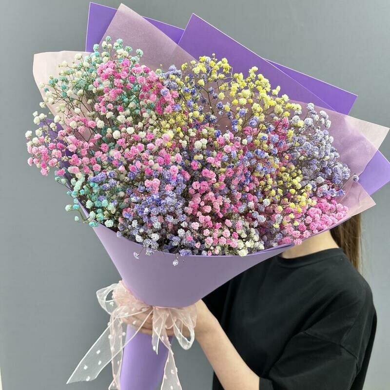 Букет гипсофила радужная 7 шт, стандартный