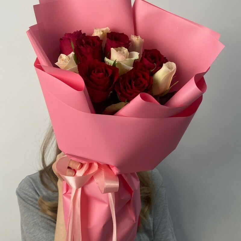 Монобукет из кенийских роз 11, кенийские розы 11