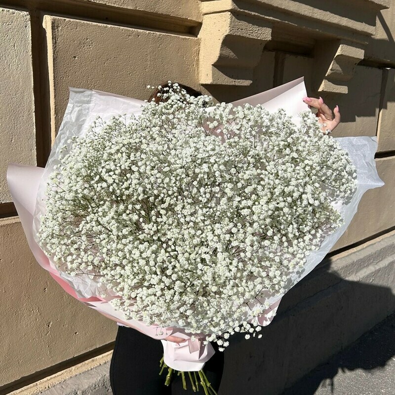 Buket iz gipsofili, buket iz beloj gipsofili