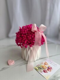 Букет из стабилизированной гипсофилы, букет , гипсофила в кашпо