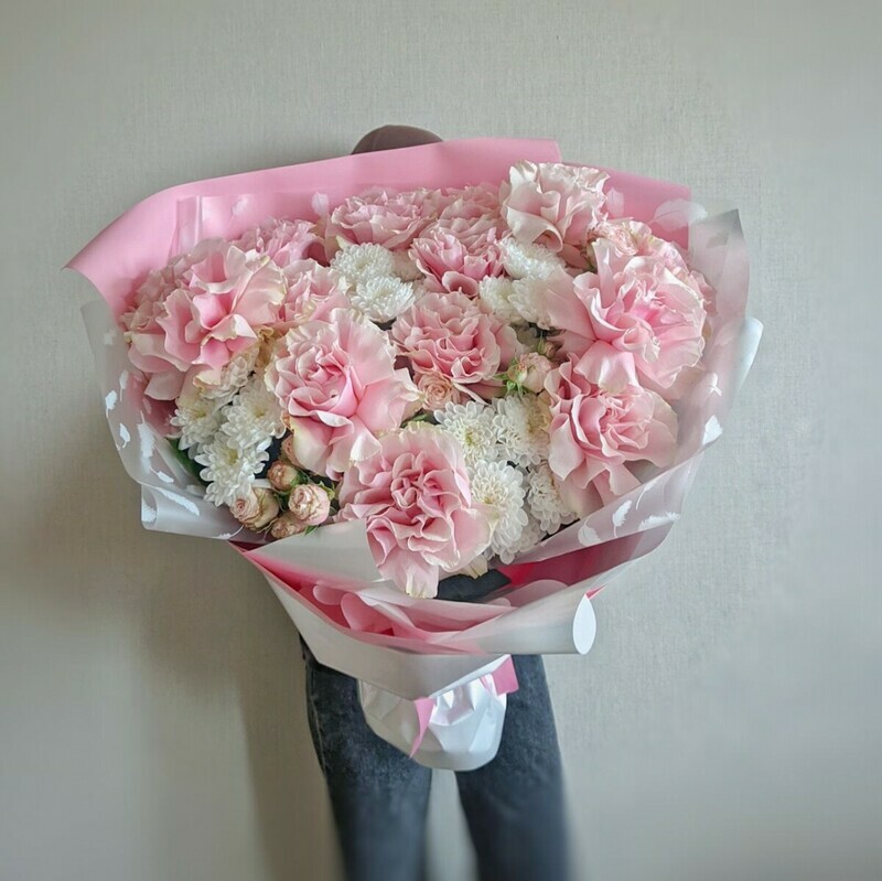 Букет из Французских пионовидных роз, премиум