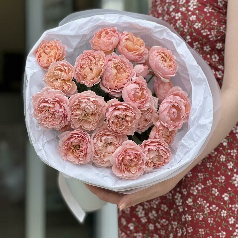 Букет кустовые пионовидные розы «Моя Джульетта», стандартный