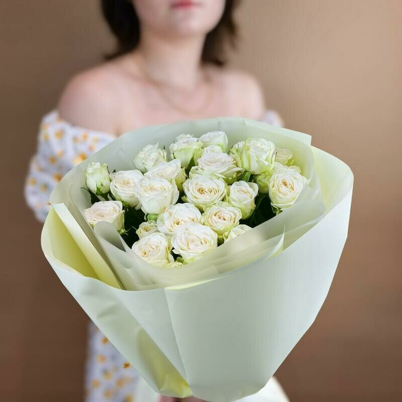 Букет из белых кустовых Роз 11, букет из белых кустовых роз 11