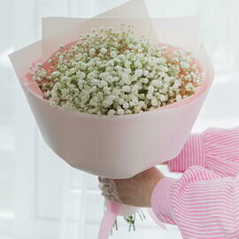 Букет белой гипсофилы «Зефирные облака»