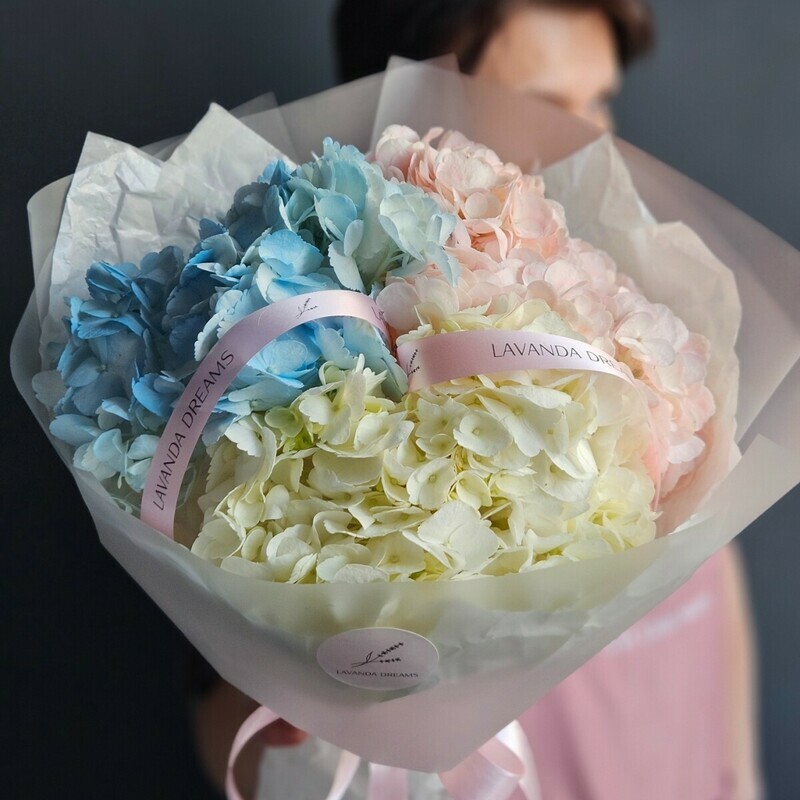 Букет "Гортензии Джамбо микс", 3 шт.