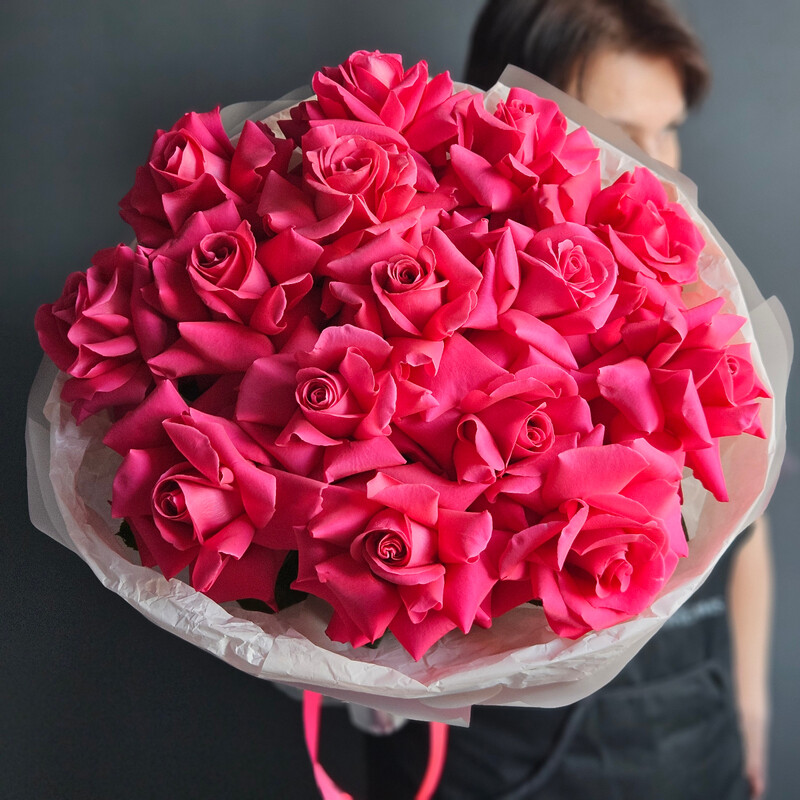 Buket "Frantcuzskie malinovie rozi", 15 roz