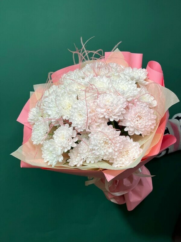 Buket iz nezhnih hrizantem, buket iz nezhnih hrizantem