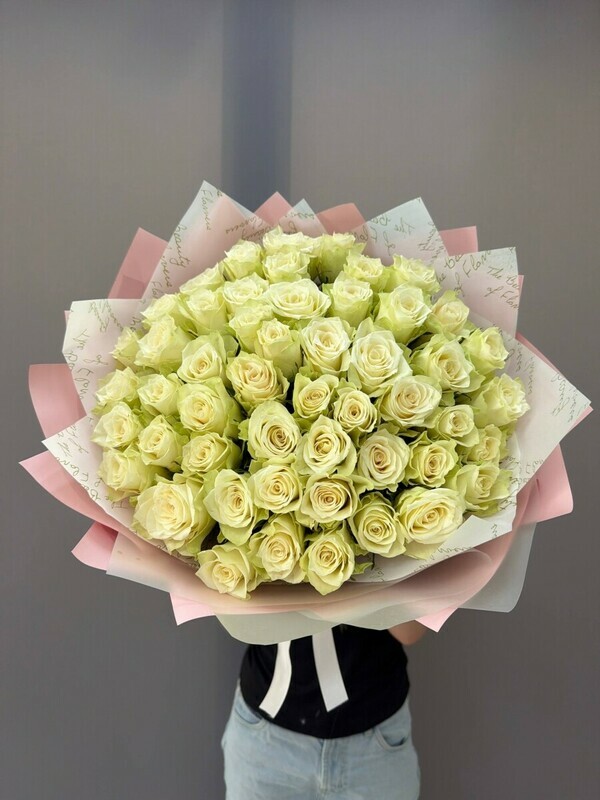 51 white roses , standart
