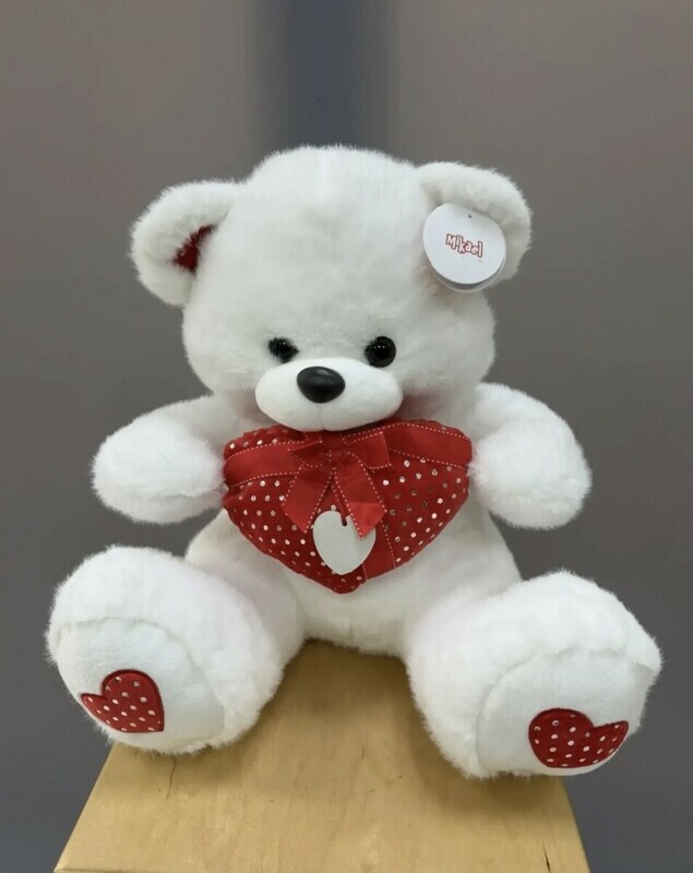 Soft toy teddy bear white, standart