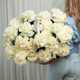 Korzina iz 25 belih frantcuzskih roz