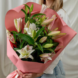 Монобукет из лилий - 5 веток