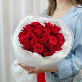 Роза красная 25 шт (40 см Кения)