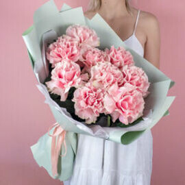 Роза французская «Пинк Мондиаль» 9 шт