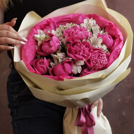 Peonies with alstroemeria for "My girl"