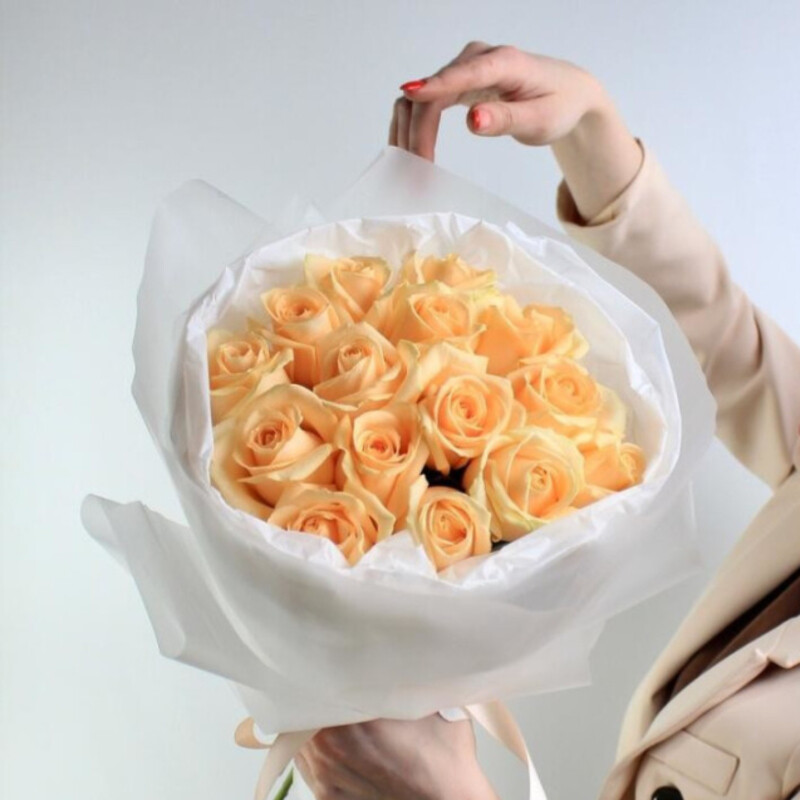 Монобукет из 15 роз, стандартный