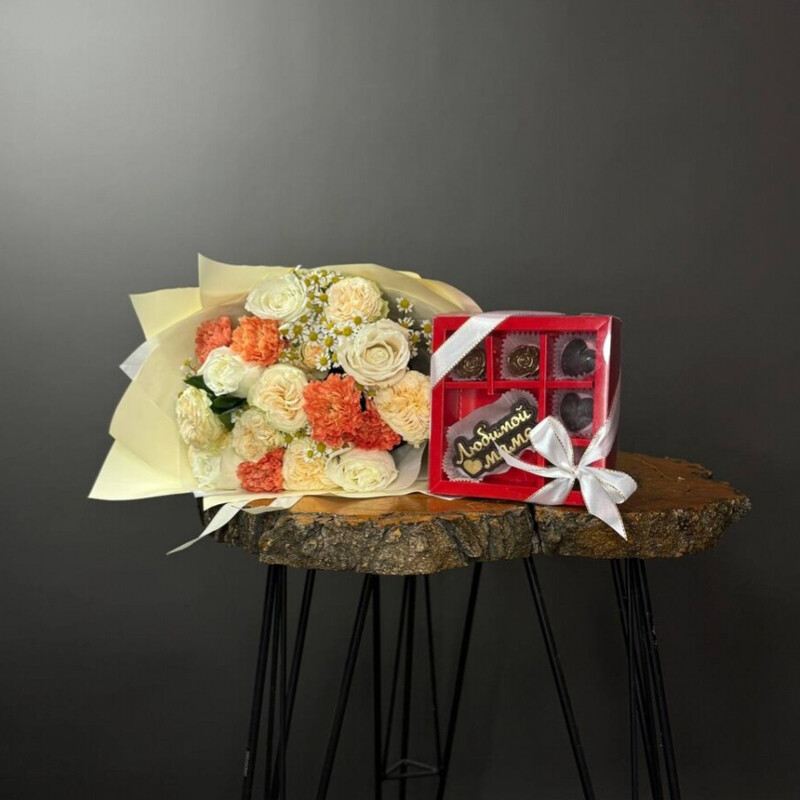 Nabor veselij buket na den_ materi + konfeti "Lyubimoj mame", standart