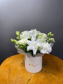 SHlyapnaya korobka v belom tcvete