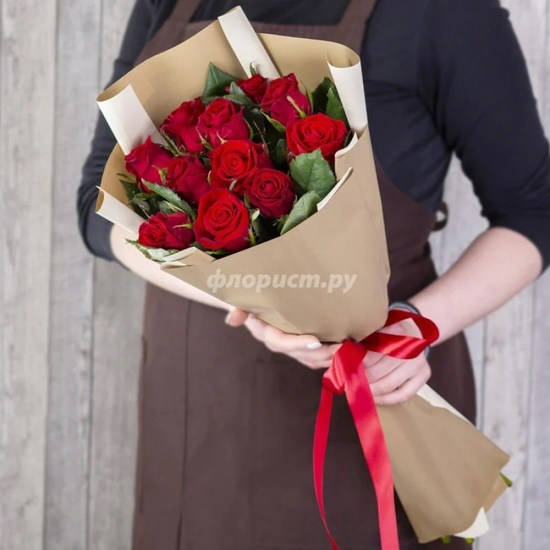Red roses 11 pieces, standart