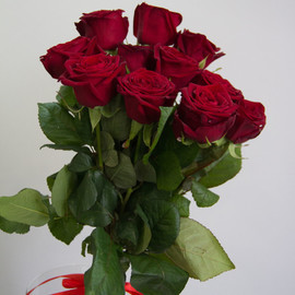 11 burgundy roses